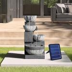 4-Tier Solar Water Fountain with LED Lights