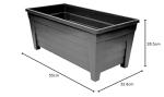 4 Black Gros Trough Planters 55cm