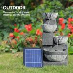 4-Tier Solar Water Fountain with LED Lights