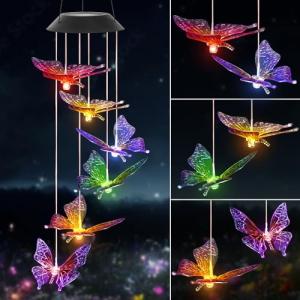 Butterfly Solar Wind Chimes for Garden Decor