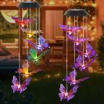 Butterfly Solar Wind Chimes for Garden Decor