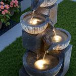 4-Tier Solar Water Fountain with LED Lights