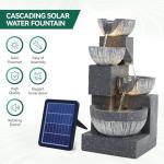 4-Tier Solar Water Fountain with LED Lights