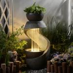 Modern LED Resin Waterfall Fountain for Garden