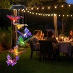 Butterfly Solar Wind Chimes for Garden Decor