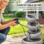 4-Tier Outdoor Water Fountain with LED Lights