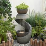 Modern LED Resin Waterfall Fountain for Garden