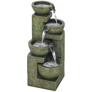 4-Tier Outdoor Stone Look Water Fountain