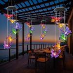 Butterfly Solar Wind Chimes for Garden Decor