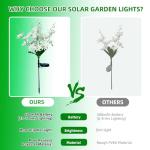 2 Pack Solar Flower Lights for Yard Decor