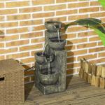4-Tier Outdoor Stone Look Water Fountain