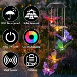 Butterfly Solar Wind Chimes for Garden Decor