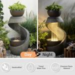Modern LED Resin Waterfall Fountain for Garden