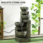 4-Tier Outdoor Stone Look Water Fountain