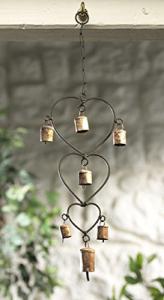 Heart and Bell Wind Chime - Recycled Iron