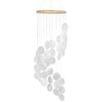28" White Shell Wind Chime with Bamboo Rings