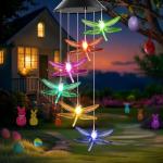 Solar Dragonfly Wind Chimes for Garden Decor