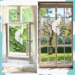 28" White Shell Wind Chime with Bamboo Rings