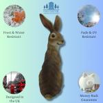 24cm Sitting Garden Hare Statue - Resin Bunny Décor