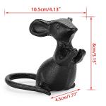Cast Iron Mouse Garden Sculptures - Black Mice Statues
