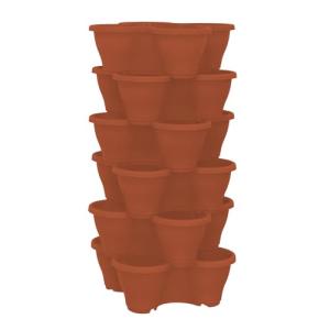 Stackable Terracotta Quad-Pot Planters - 6PC Set