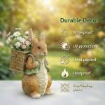 Rabbit Statue Garden Ornament for Outdoor Decor