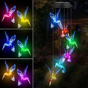 Color-Changing Solar Hummingbird Wind Chimes