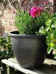 Large Antique Silver Round Garden Planter Pot