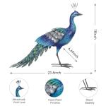Metal Peacock Garden Statue for Outdoor Decor