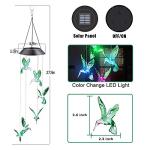 Solar Hummingbird Wind Chime with Color Changing Lights