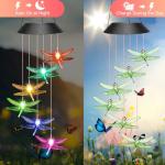 Solar Dragonfly Wind Chimes for Garden Decor
