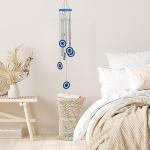 Blue Evil Eye Wind Chime for Indoor and Outdoor