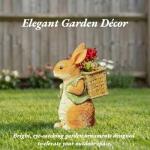 Rabbit Statue Garden Ornament for Outdoor Decor