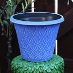 Set of 4 Marine Blue Round Outdoor Planters