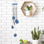 Blue Evil Eye Wind Chime for Indoor and Outdoor