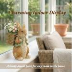 Rabbit Statue Garden Ornament for Outdoor Decor