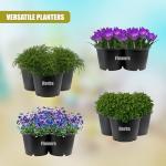 GEEZY Stackable Black Flower Pot Set of 4