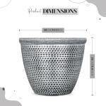 Large Antique Silver Round Garden Planter Pot