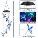 Color-Changing Solar Hummingbird Wind Chimes
