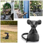 Cast Iron Mouse Garden Sculptures - Black Mice Statues