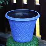 Set of 4 Marine Blue Round Outdoor Planters