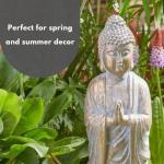 Buddha Statue Garden Decor, Gold Effect, 46cm