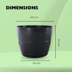 Black 50L Plant Pot Tub for Indoor/Outdoor Use