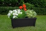Set of 4 Black Long Trough Plant Pots