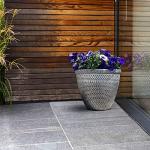 Large Antique Silver Round Garden Planter Pot