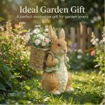 Rabbit Statue Garden Ornament for Outdoor Decor