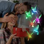 Solar Hummingbird Wind Chime with Color Changing Lights