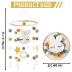 Bamboo Bunny Mobile with Wind Chimes and Felt Balls