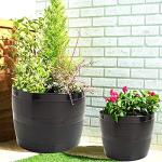 Black 50L Plant Pot Tub for Indoor/Outdoor Use