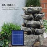 Warmiehomy Solar 5-Tier Rockery Water Fountain